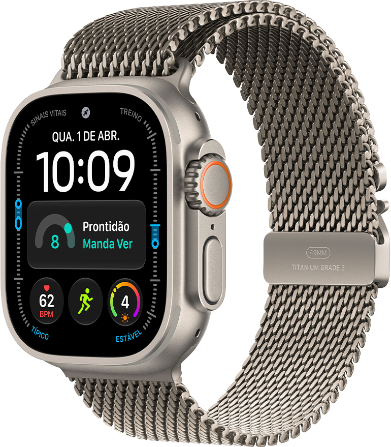 Watch Ultra 4 49mm Pulseira estilo milanês de titânio - Natural -  Pré-Venda